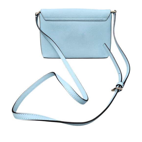 Kate Spade Newbury Lane Sally Flap Saffiano Leather Blue Crossbody Bag - Picture 10 of 15